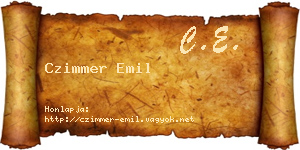 Czimmer Emil névjegykártya